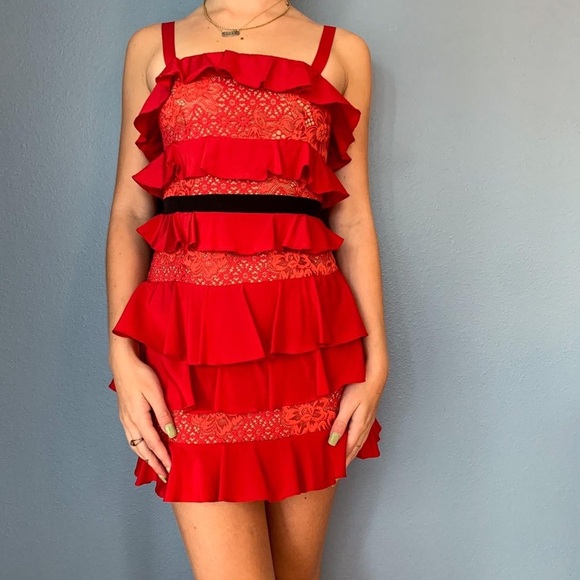 New! FOR LOVE & LEMONS • Chianti Tank Mini Dress in Red Hot - Picture 13 of 14